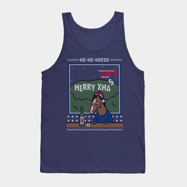 Ho-Ho-Horse! - Ugly Christmas Sweater Tank Top by Raffiti